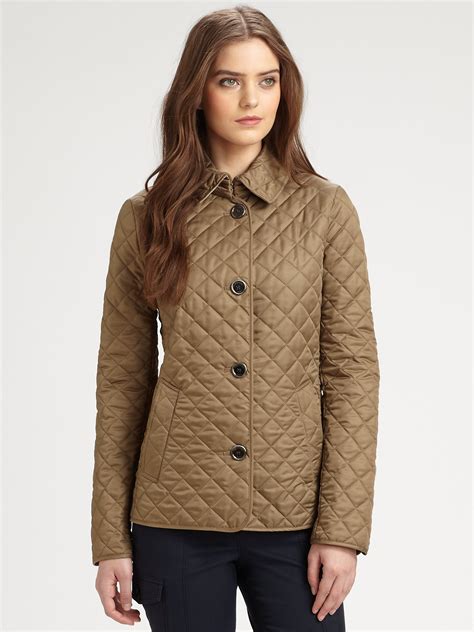 burberry olive quilted jacket|Burberry brit quilted jacket women.